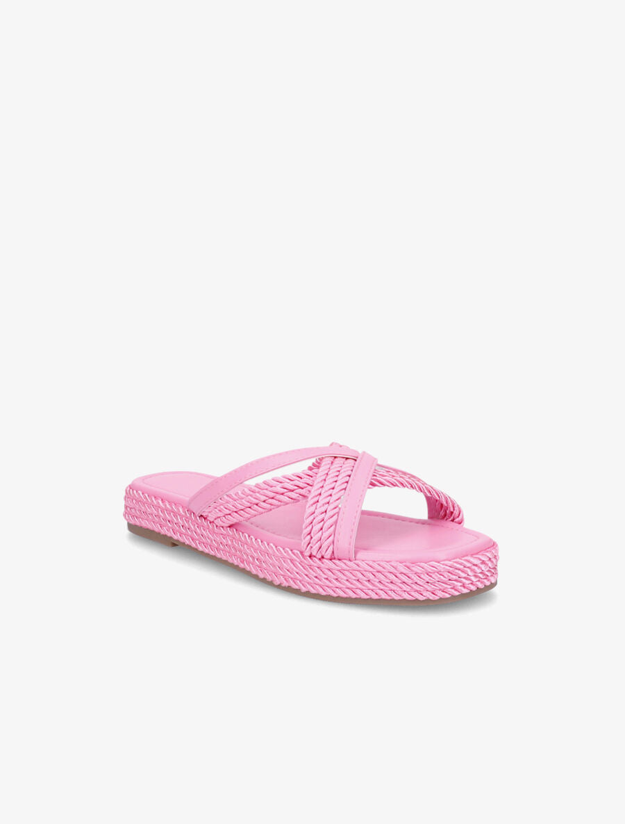Claquettes à ganses croisées - Rose - 2