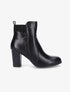 Bottines en simili à zip décoratif - Noir - 1