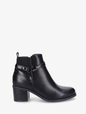 Bottines en simili à contrefort stylisé et côté élastiqué - Noir - 6