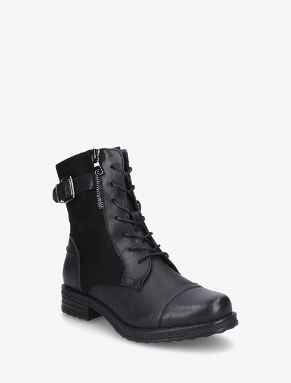 Bottines montantes bi-matière à sangle - Noir - 2
