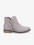 Low boots effet daim à pampille - Gris - 1