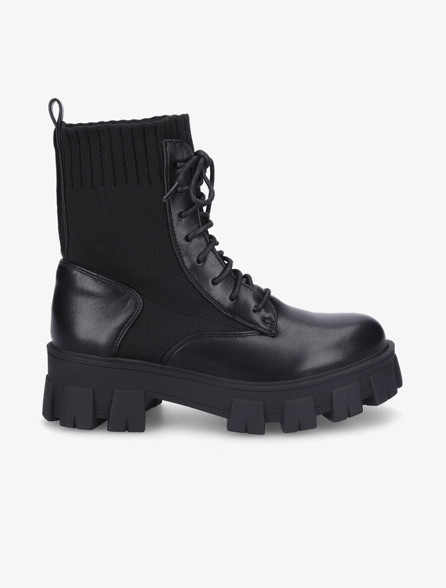 Boots style biker bimatière - Noir - 5