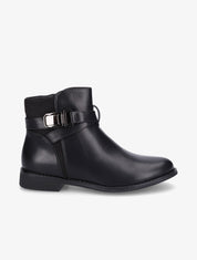 Boots bimatière et lanières croisées - Noir - 1