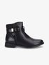 Boots bimatière et lanières croisées - Noir - 1