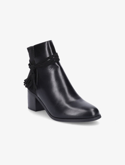 Bottines bi-matière à pompon - Noir - 2