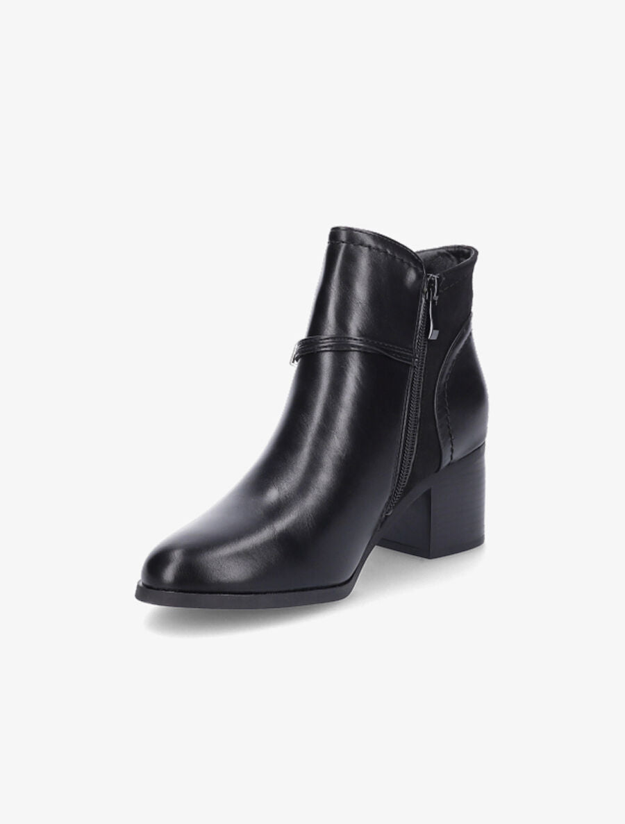 Bottines bi-matière à sangle stylisée - Noir - 3