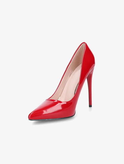 Escarpins vernis à talon aiguille - Rouge - 3