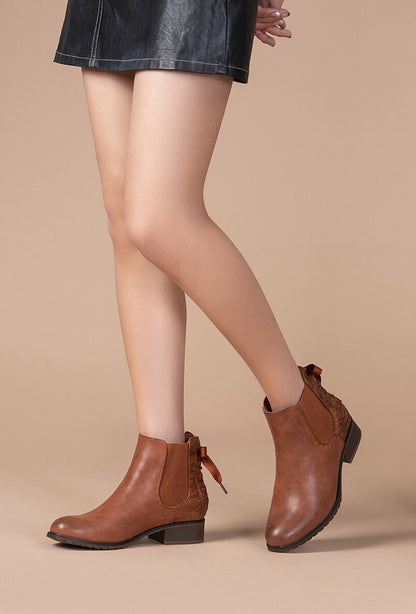 Bottines à contrefort python corseté - Camel - 5
