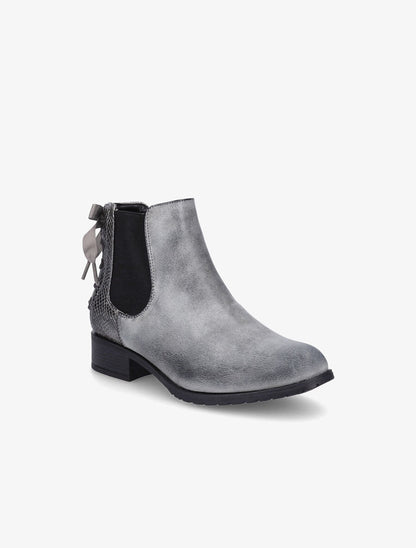 Bottines à contrefort python corseté - Gris - 2