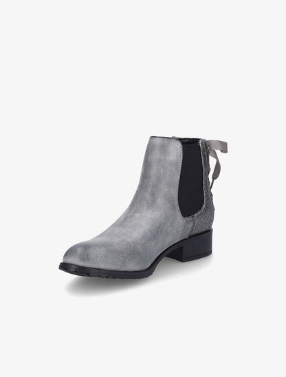 Bottines à contrefort python corseté - Gris - 3
