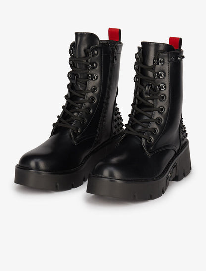 Boots cloutées à talons compensés - Noir - 8