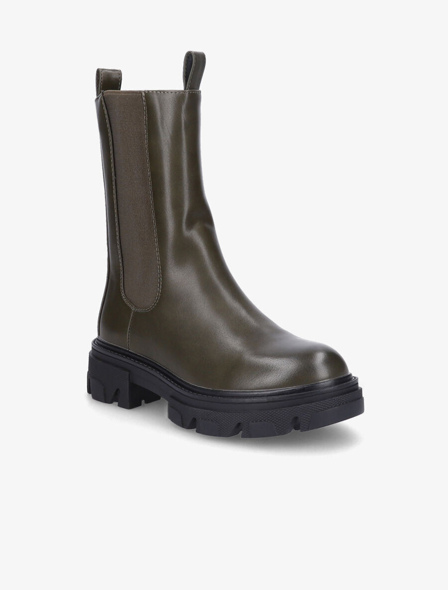 Boots montantes à semelle crantée - Kaki - 2