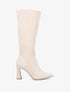 Bottes en suédine et talon haut - Beige - 5