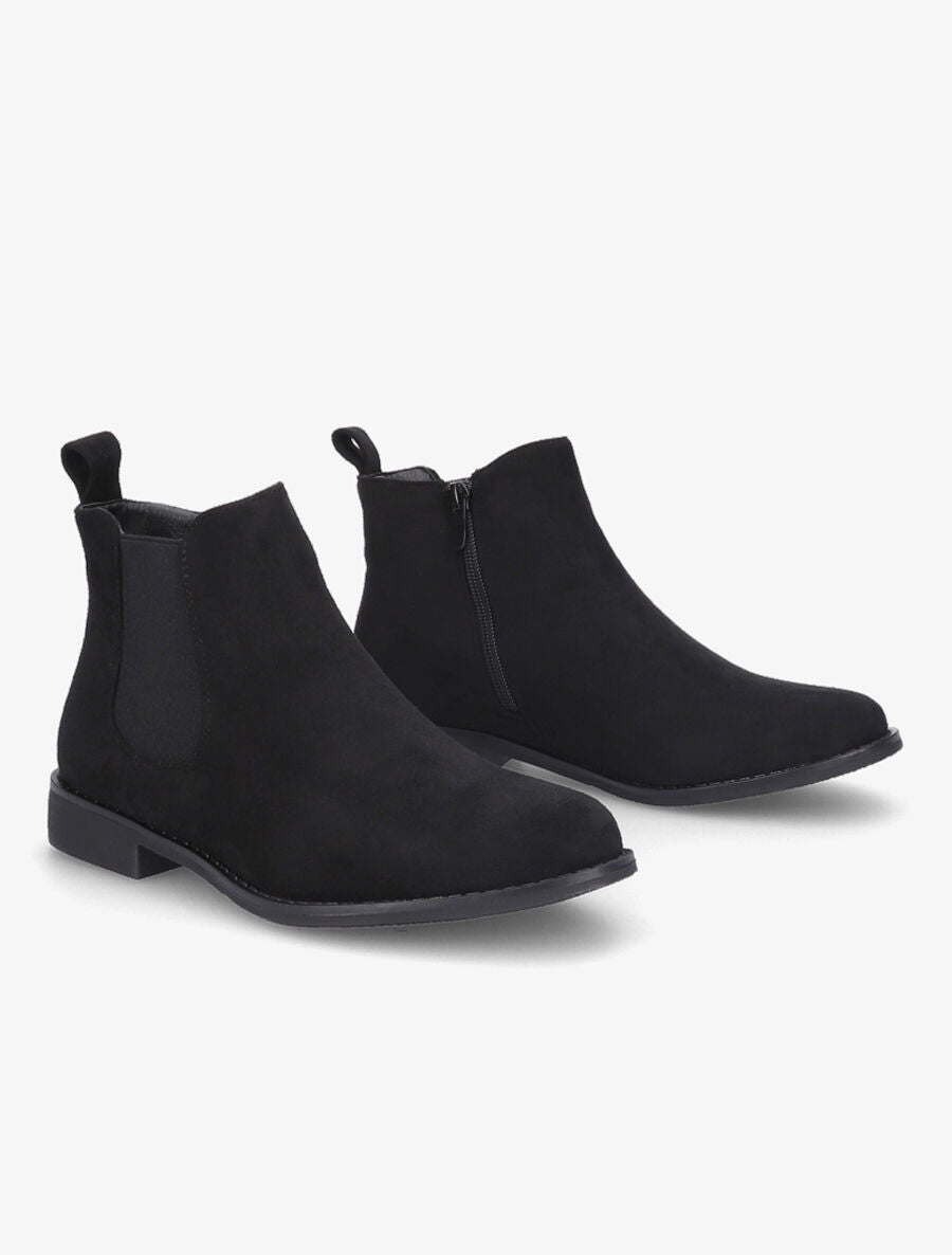 Bottines plates en suédine - Noir - 4