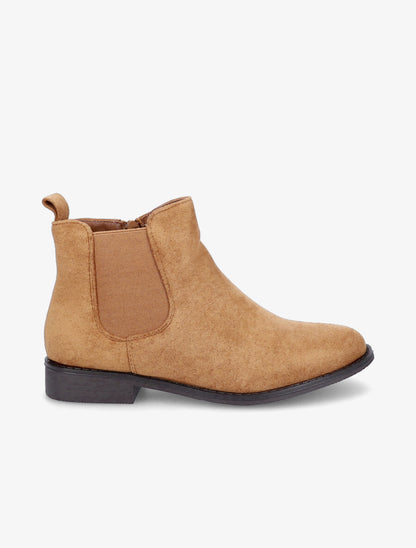 Bottines plates en suédine - Marron clair - 5