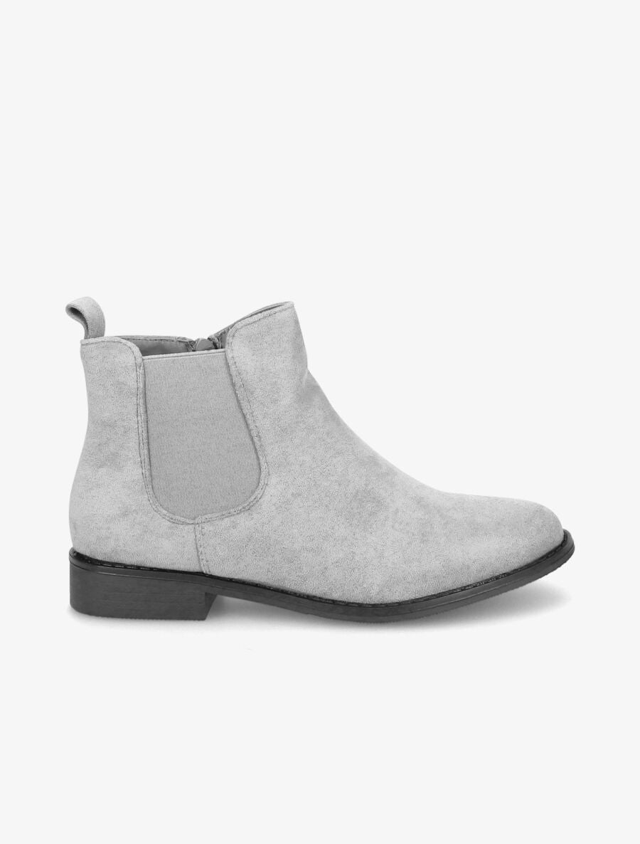 Bottines plates en suédine - Gris - 5