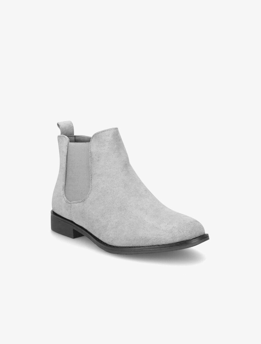Bottines plates en suédine - Gris - 2