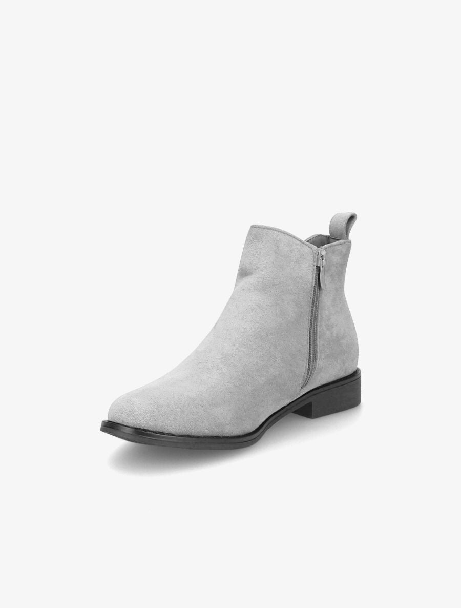 Bottines plates en suédine - Gris - 3