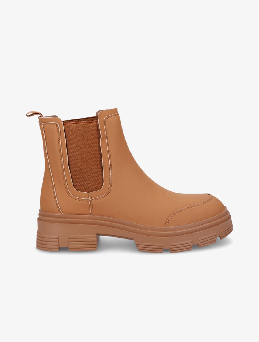 Chelsea boots à semelles crantées - Camel - 1