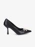 Escarpins pointus à bijou strass - Noir - 1