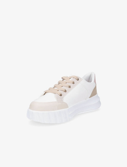 Sneakers à liseré pailleté - Blanc - 3