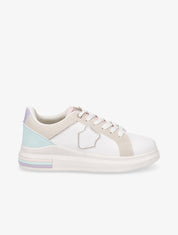 Tennis à paillettes et empiècement - Beige/lilas - 5