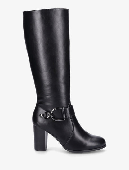 Bottes en simili à talon - Noir - 1