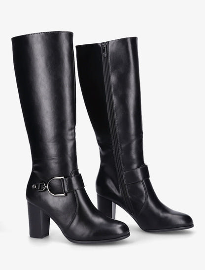 Bottes en simili à talon - Noir - 4