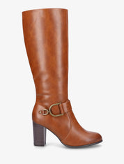 Bottes en simili à talon - Camel - 5