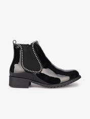 Bottines vernies à clous - Noir - 5