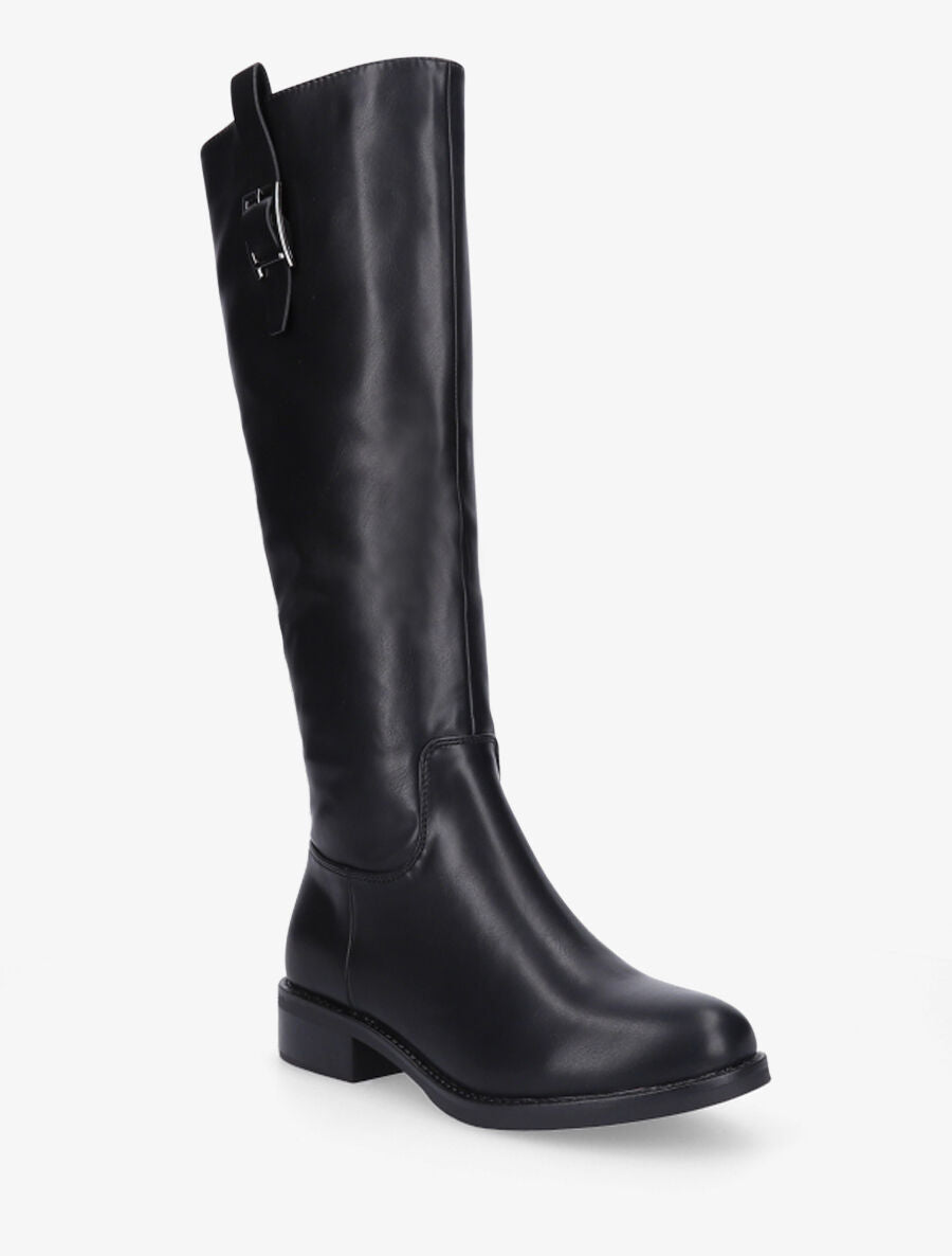 Bottes en simili à boucle - Noir - 2