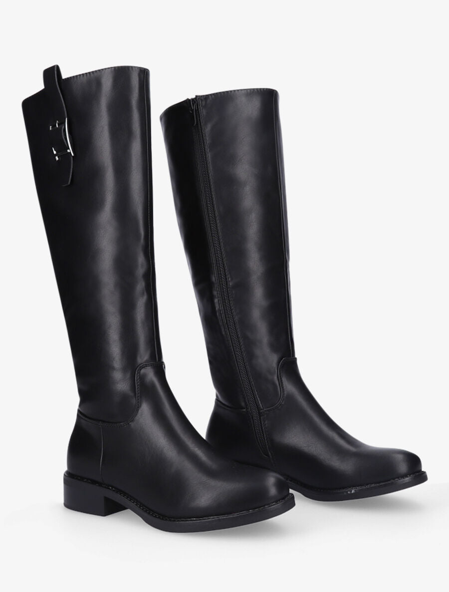 Bottes en simili à boucle - Noir - 4