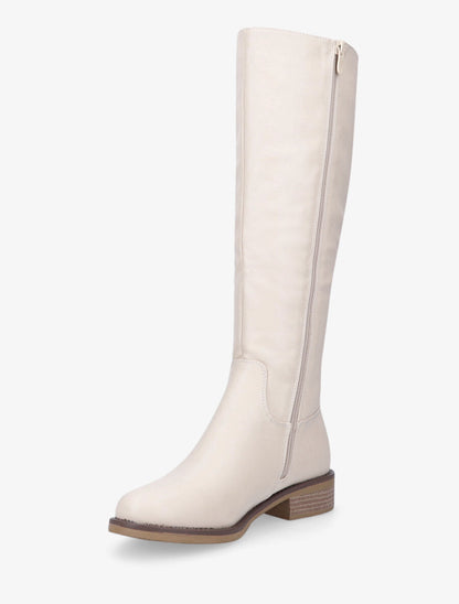 Bottes en simili à boucle - Beige - 3