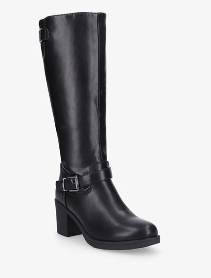 Bottes en simili à talon haut - Noir - 2
