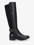 Bottes plates en simili et suédine - Noir - 1