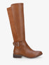 Bottes plates en simili et suédine - Camel - 1
