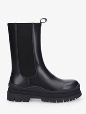 Boots en simili à semelle plateforme - Noir - 1