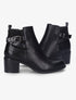 Bottines à contrefort python et élastiqué - Noir - 6