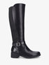 Bottes élastiquées à contrefort effet croco - Noir - 5