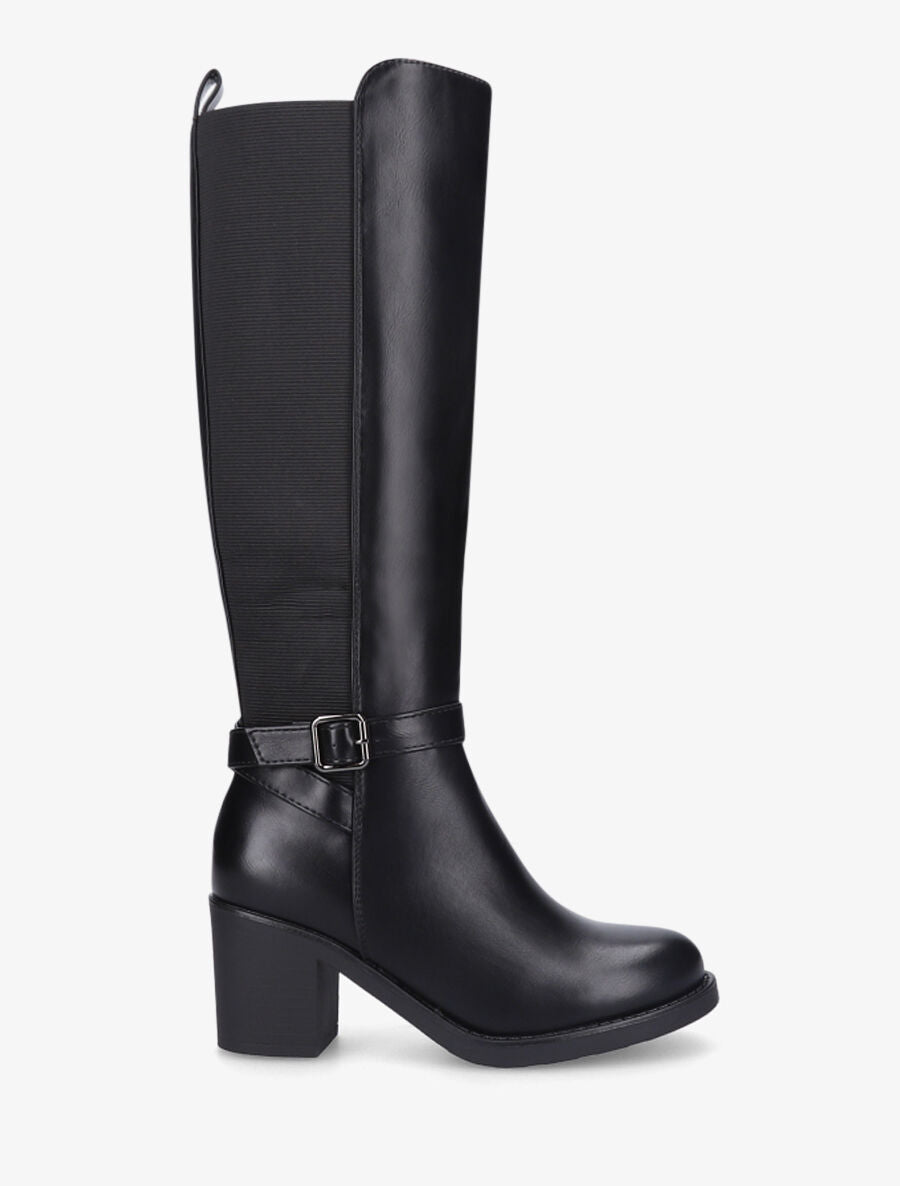 Bottes élastiquées à talon - Noir - 5