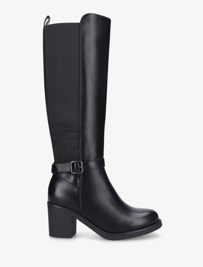 Bottes élastiquées à talon - Noir - 5