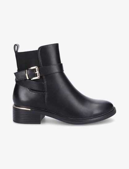 Bottines à contrefort à empiècement métal - Noir - 5