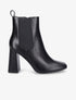 Bottines à talon haut et bout carré - Noir - 5