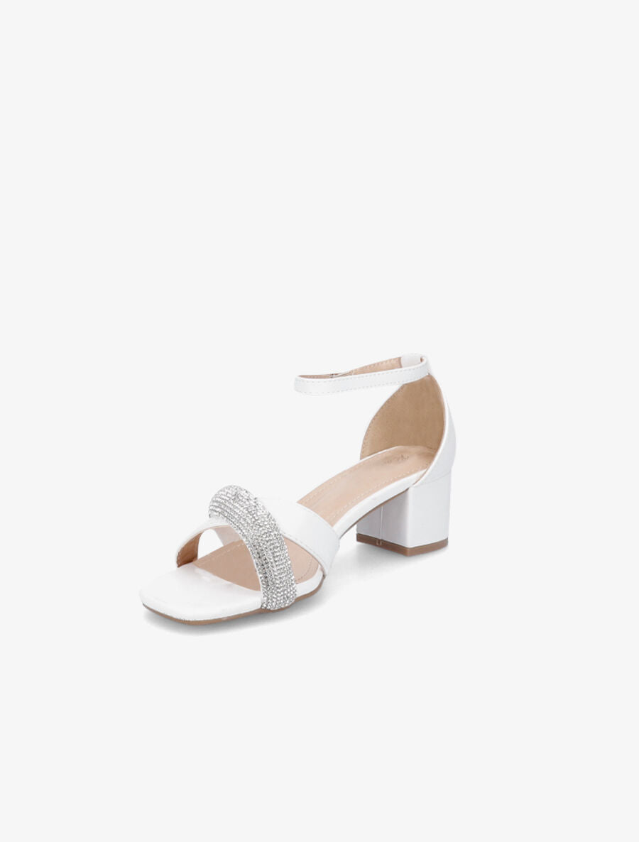 Sandales croisées à strass - Blanc - 3