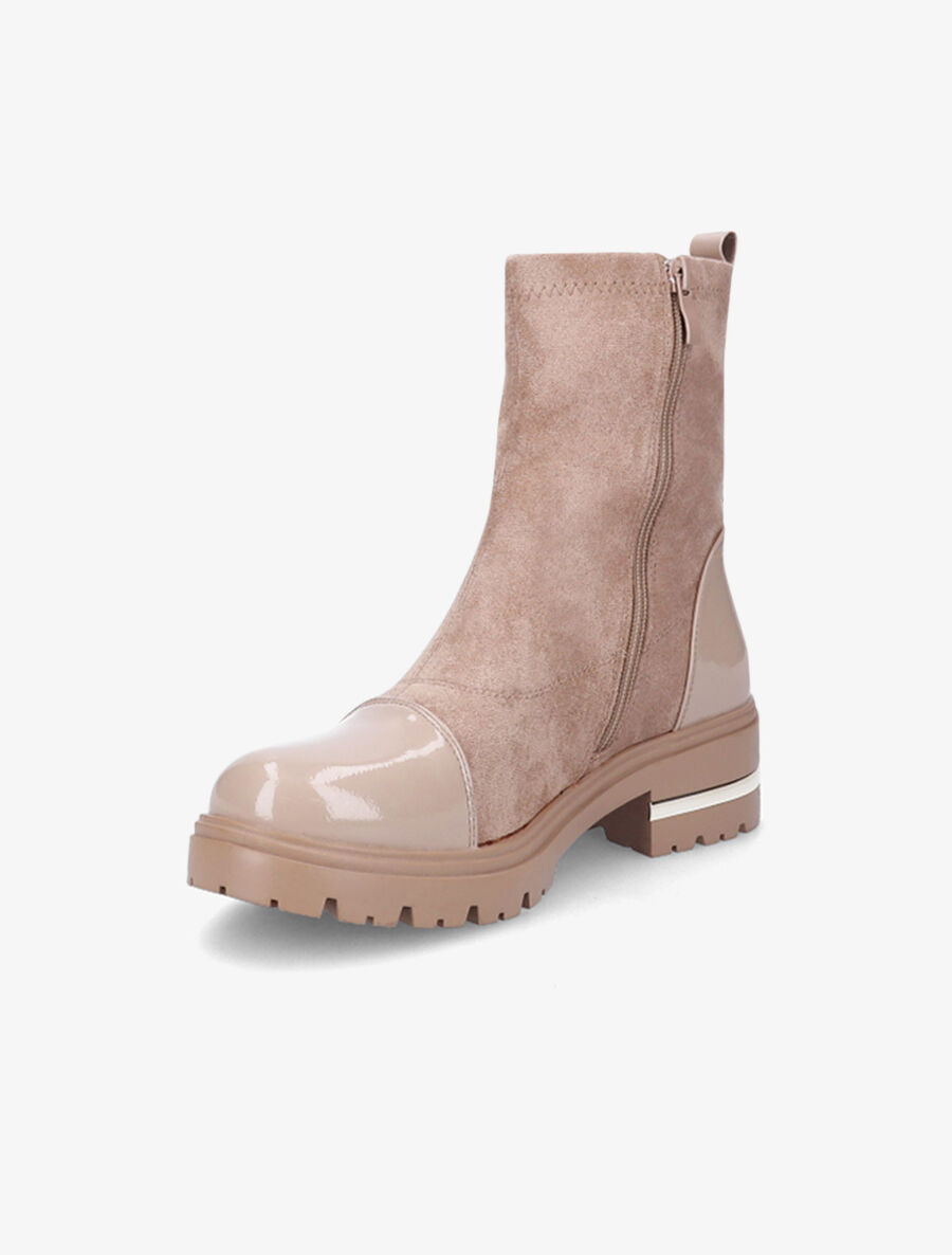 Bottines à bout vernis - Taupe - 3