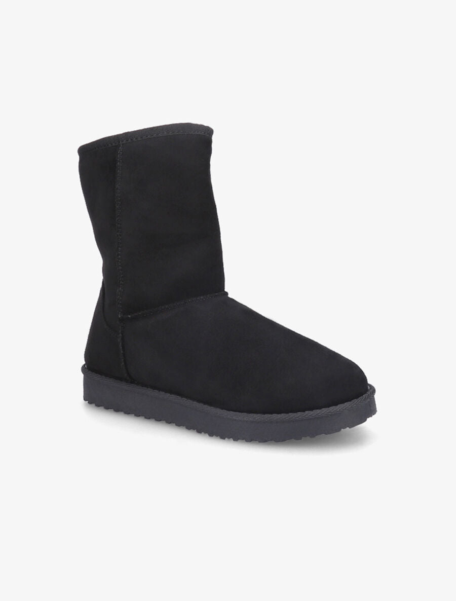 Bottines fourrées en suédine - Noir - 2