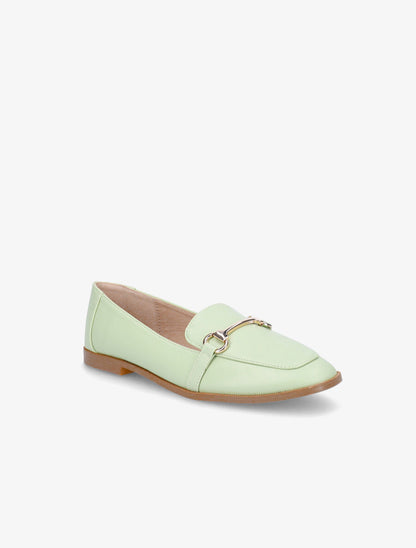 Mocassins à boucle en simili - Vert amande - 2