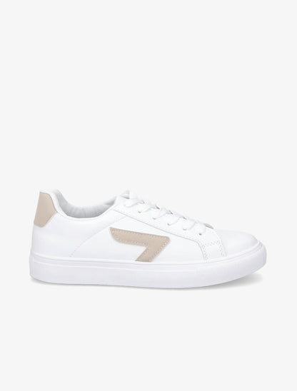 Tennis en simili à contrefort contrastant - Beige - 5