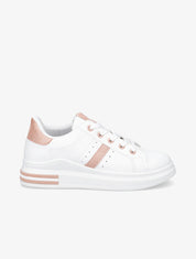 Baskets classiques en simili - Blanc/rose - 5