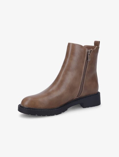 Boots unies à semelles crantées - Taupe - 4